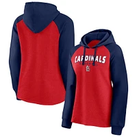 Sweat à capuche raglan rechargé pour femmes Fanatics rouge/marine St. Louis Cardinals