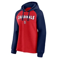 Sweat à capuche raglan rechargé pour femmes Fanatics rouge/marine St. Louis Cardinals