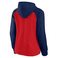 Sweat à capuche raglan rechargé pour femmes Fanatics rouge/marine St. Louis Cardinals