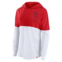 Women's Fanatics Red/White St. Louis Cardinals Backup Option Pullover Hoodie