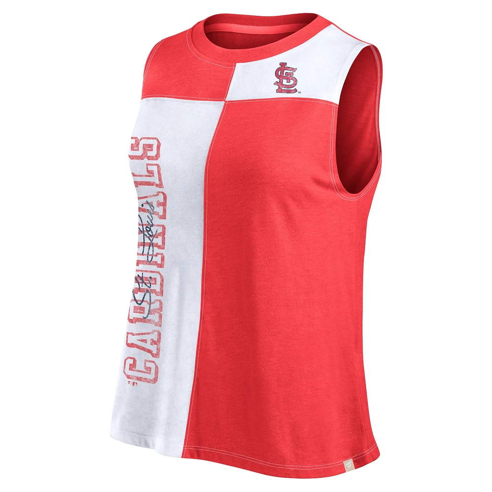 Women's Fanatics Red/White St. Louis Cardinals Color-Block Tank Top