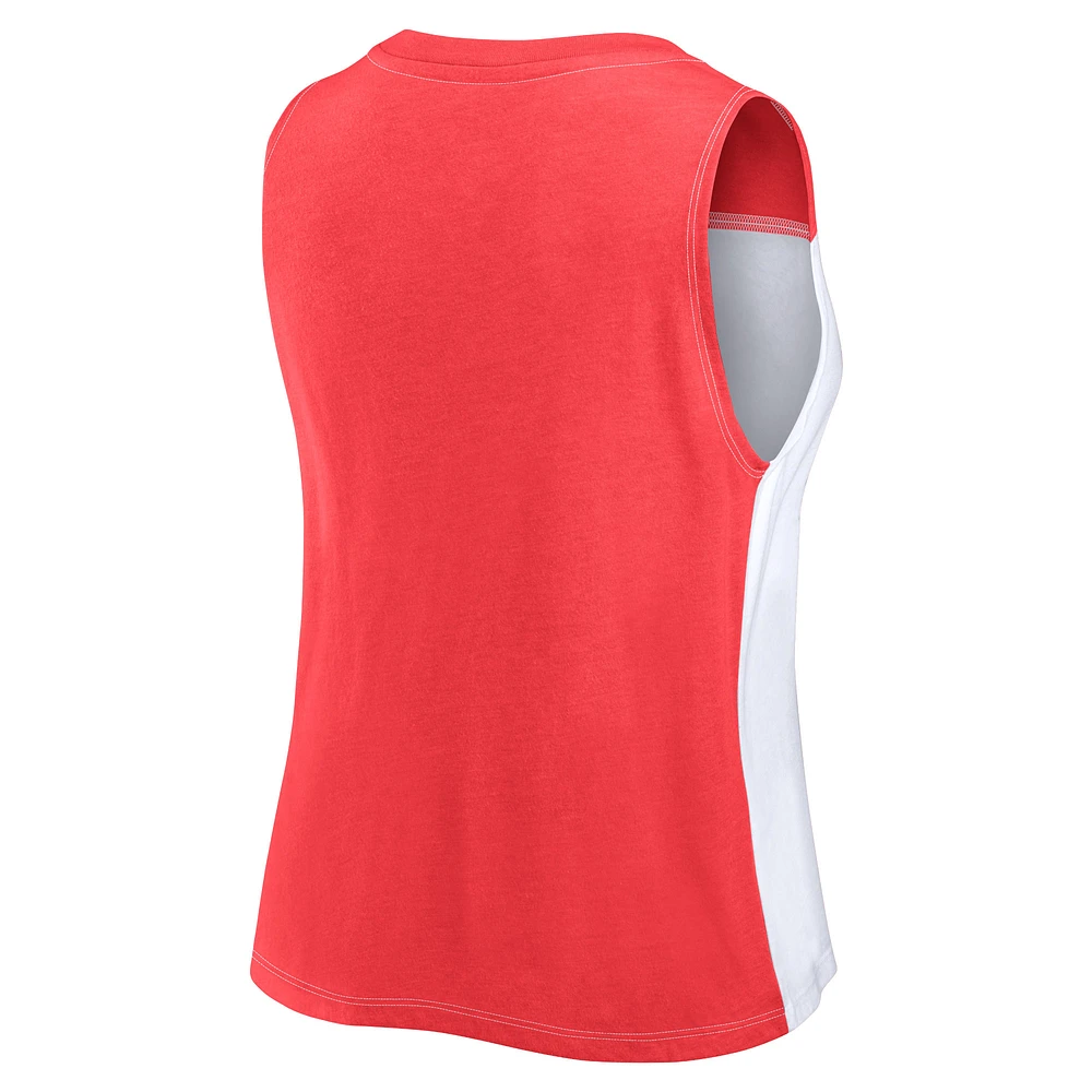 Women's Fanatics Red/White St. Louis Cardinals Color-Block Tank Top