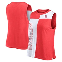 Women's Fanatics Red/White St. Louis Cardinals Color-Block Tank Top