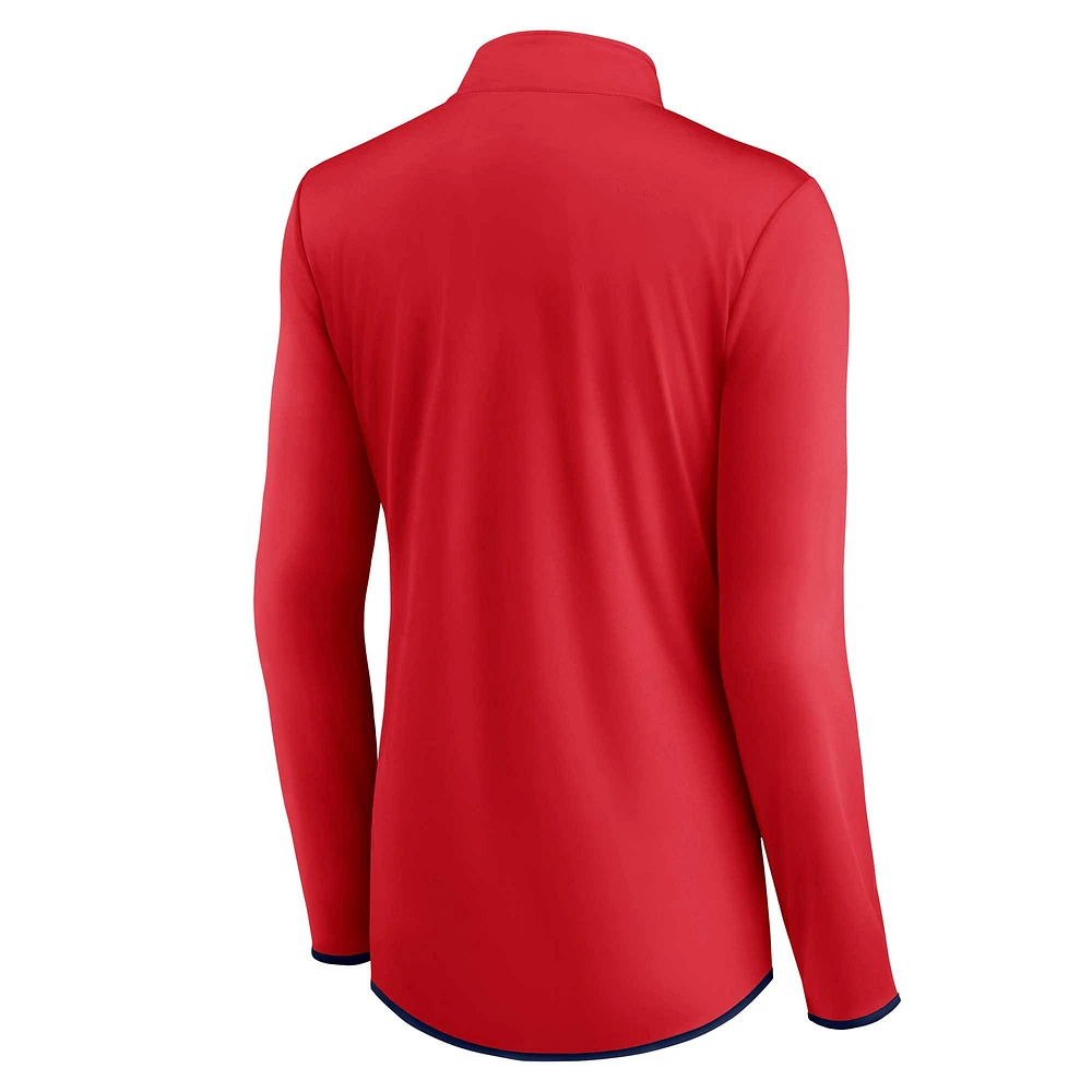 Women's Fanatics Red St. Louis Cardinals Corner Quarter-Zip Top