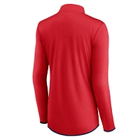 Women's Fanatics Red St. Louis Cardinals Corner Quarter-Zip Top