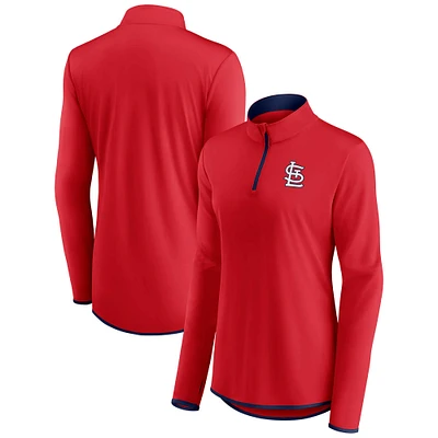 Haut à quart de zip Fanatics St. Louis Cardinals rouge pour femmes