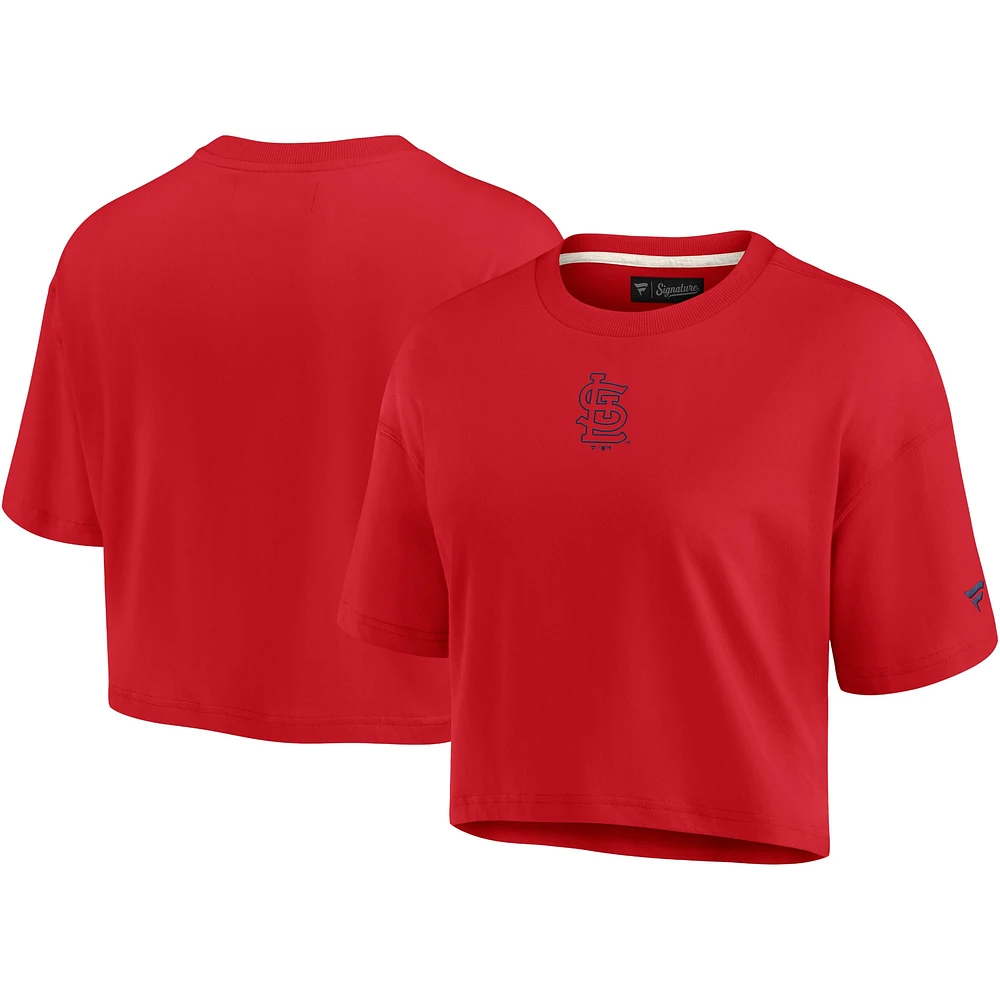 Women's Fanatics Red St. Louis Cardinals Elements Super Soft Boxy Cropped T-Shirt