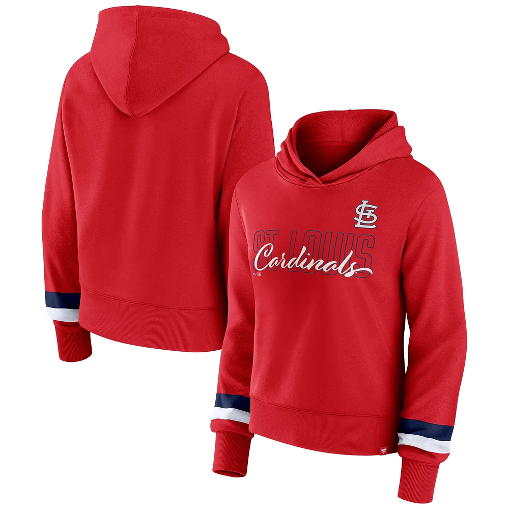 Women's Fanatics  Red St. Louis Cardinals Over Under Pullover Hoodie