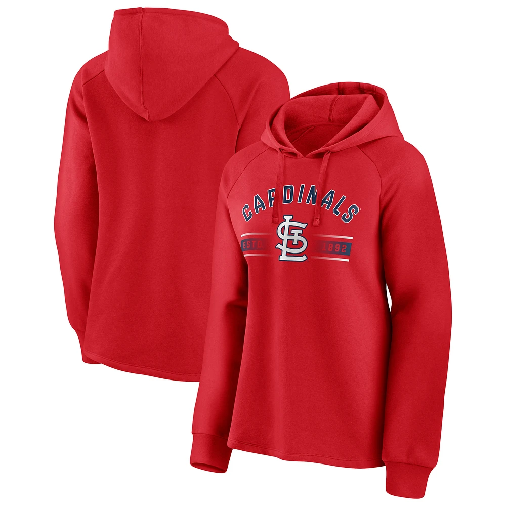 Chandail à capuche raglan Perfect Play des Cardinals de St. Louis Fanatics pour femmes rouges