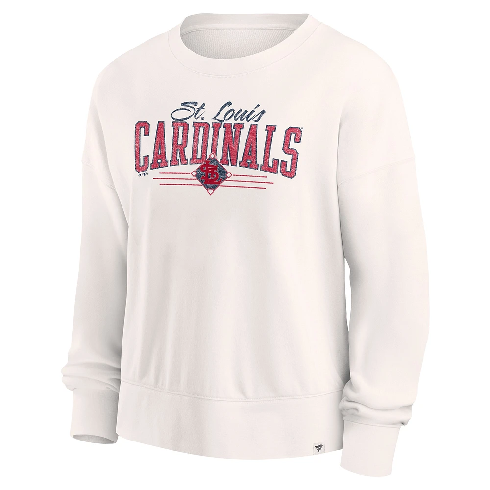 Women's Fanatics White St. Louis Cardinals Close The Game Fleece Pullover Sweatshirt