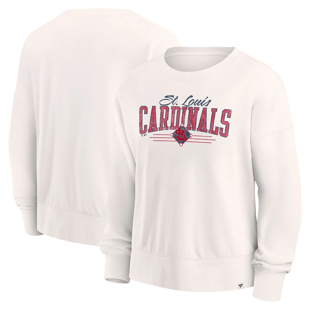 Women's Fanatics White St. Louis Cardinals Close The Game Fleece Pullover Sweatshirt