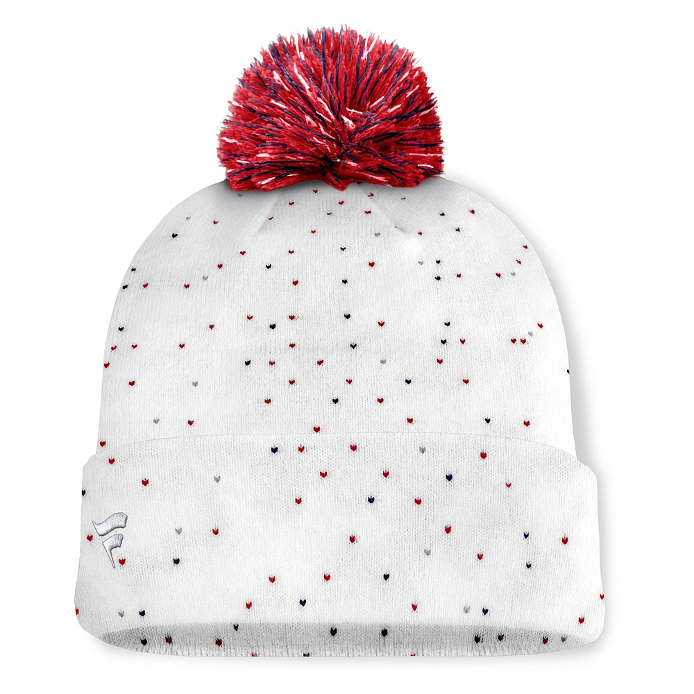 Women's Fanatics White St. Louis Cardinals Fundamental Confetti Cuffed Knit Hat with Pom