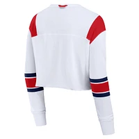 Women's Fanatics  White St. Louis Cardinals Stretch Cropped Fashion Long Sleeve T-Shirt