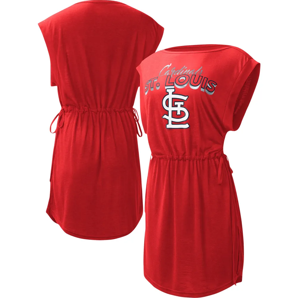 Lids St. Louis Cardinals G-III 4Her by Carl Banks Women's Game Time Slub  Beach V-Neck Cover-Up Dress - Red