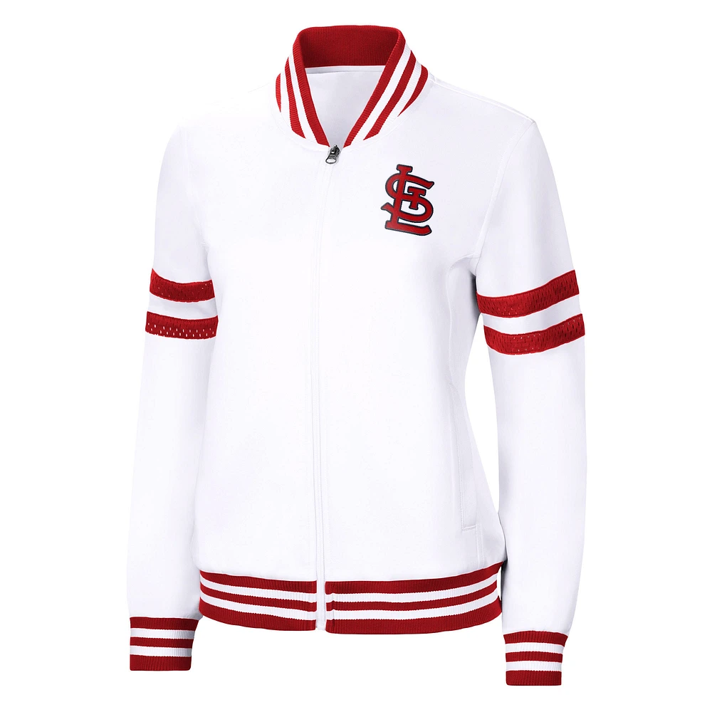 Women's G-III 4Her by Carl Banks White St. Louis Cardinals Pre-Game - Full-Zip Track Jacket