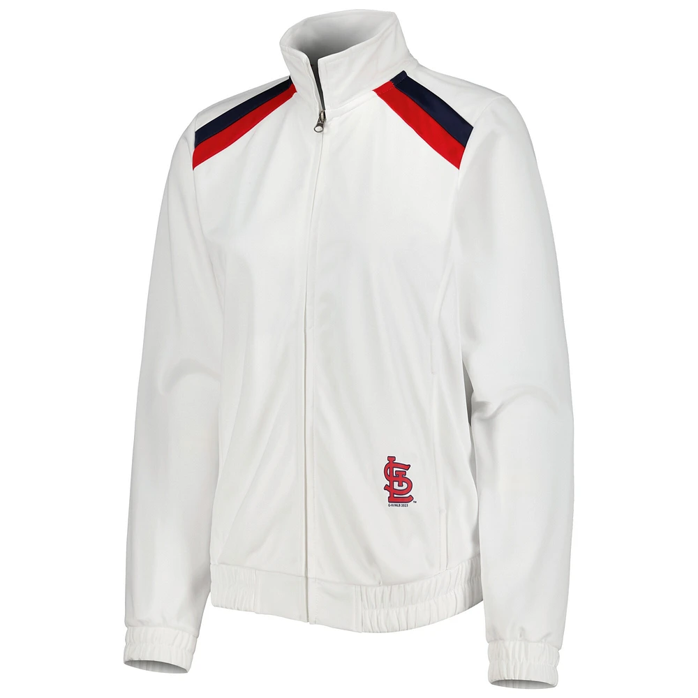 Veste de survêtement à glissière pleine longueur pour femme G-III 4Her by Carl Banks White St. Louis Cardinals Red Flag