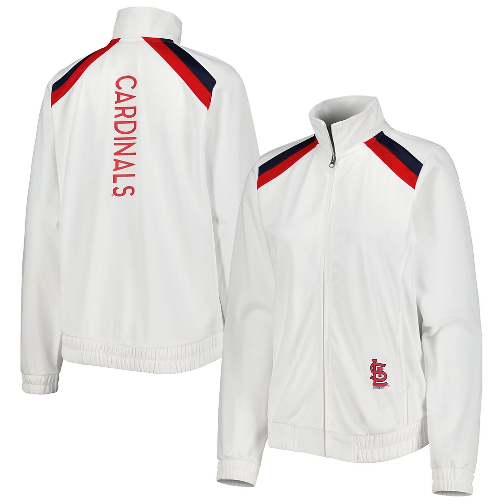 Veste de survêtement à glissière pleine longueur pour femme G-III 4Her by Carl Banks White St. Louis Cardinals Red Flag