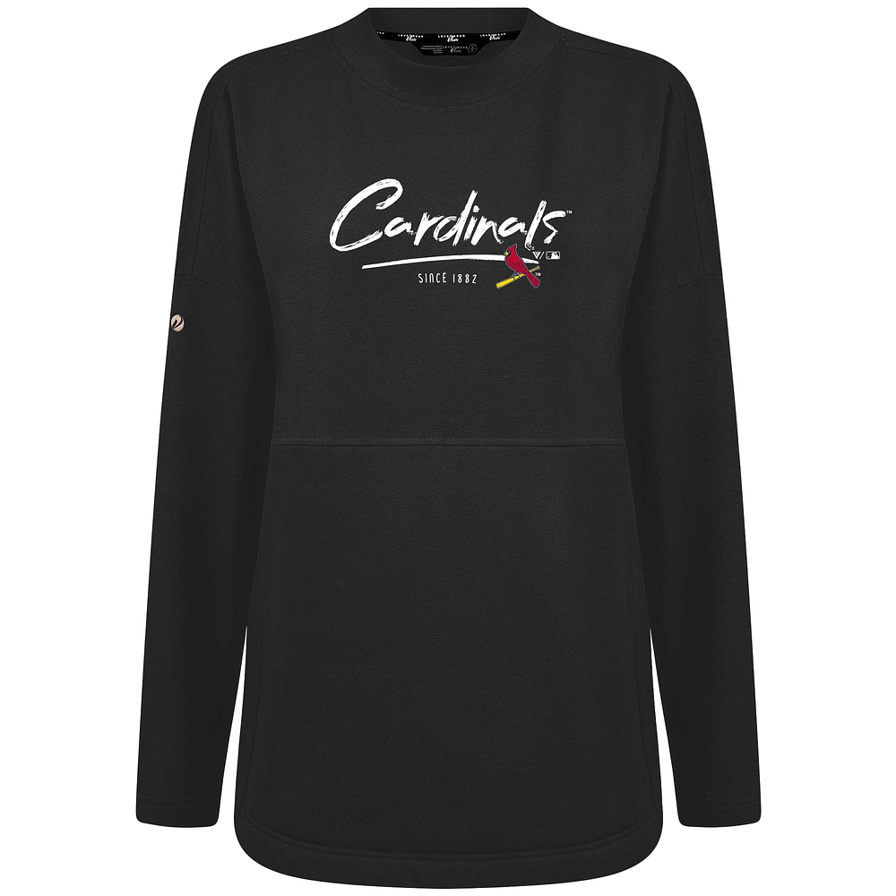 Women's Levelwear Black St. Louis Cardinals Accolade Beaudry Express Pullover Sweatshirt