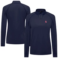 Women's Levelwear Navy St. Louis Cardinals Kinetic Insignia 2.0 Raglan Quarter-Zip Top