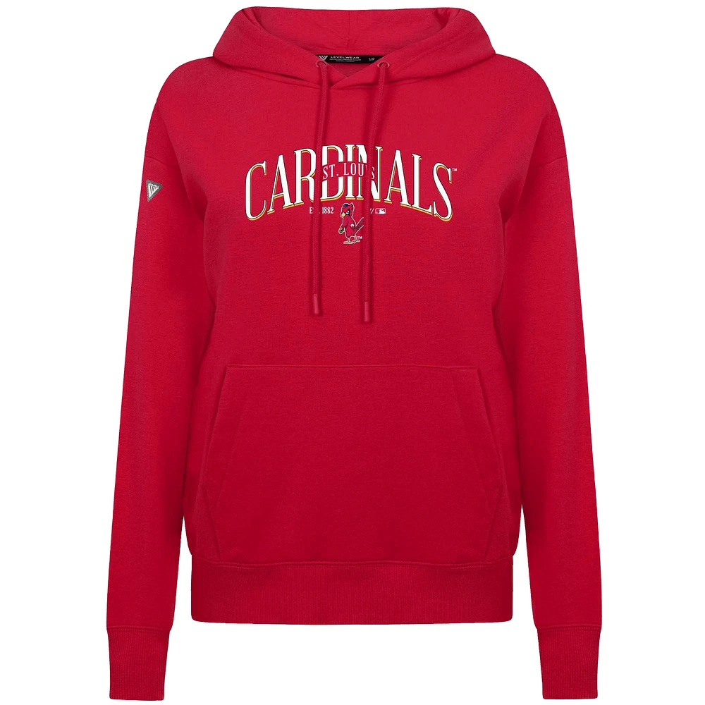 Sweat à capuche rouge St. Louis Cardinals Adorn Throwback Spellout pour femme Levelwear