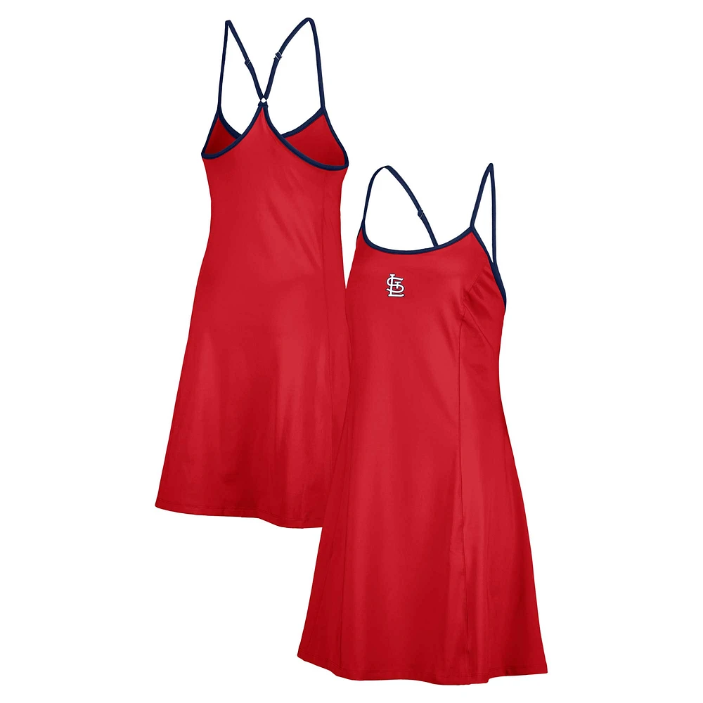 Robe rouge Lusso St. Louis Cardinals Nakita à bretelles et encolure dégagée pour femme