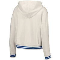 Chandail à capuchon trois quarts et zip en mélange Magnolia Lusso White Cardinals de Saint-Louis pour femme