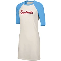 Women's Lusso  White St. Louis Cardinals Nettie Raglan Half-Sleeve Tri-Blend T-Shirt Dress