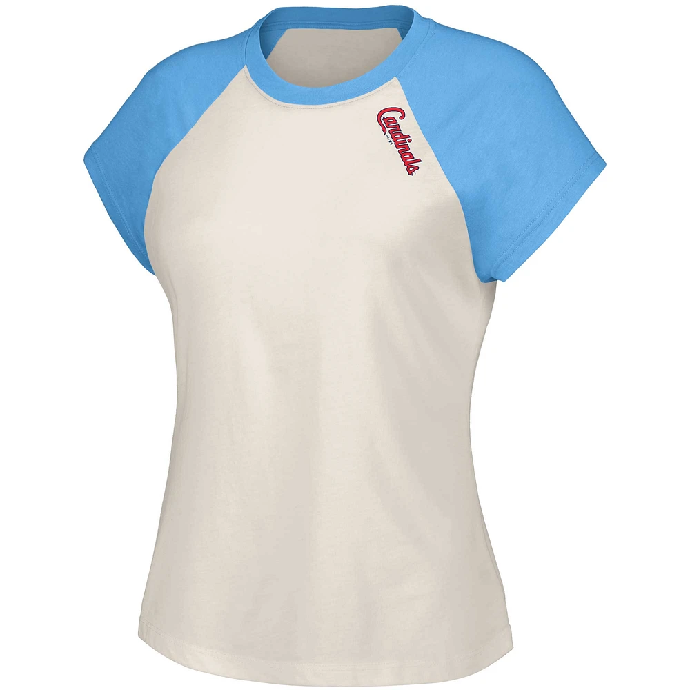 Women's Lusso  White St. Louis Cardinals Nikki Raglan T-Shirt