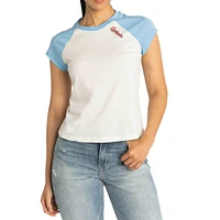 Women's Lusso  White St. Louis Cardinals Nikki Raglan T-Shirt