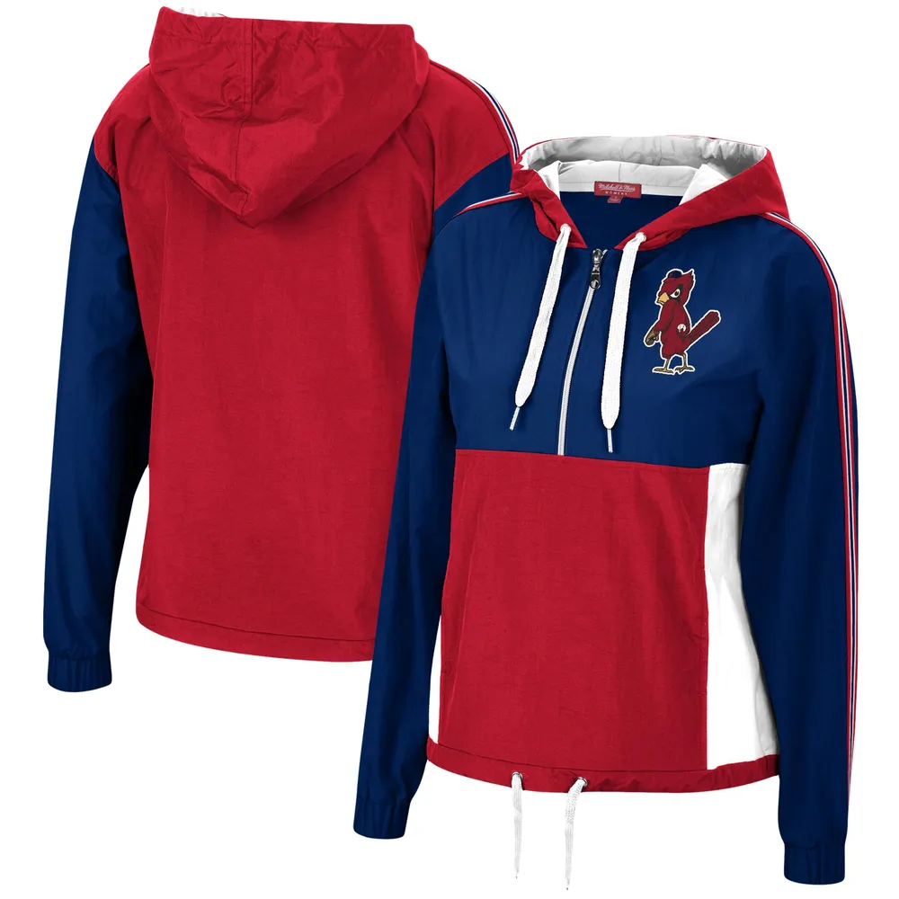 Mitchell & Ness Women's Mitchell & Ness Navy/Red St. Louis Cardinals  Half-Zip Windbreaker Jacket