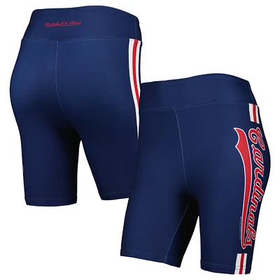 Short de cycliste Mitchell & Ness bleu marine St. Louis Cardinals pour femme