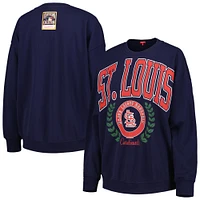 Women's Mitchell & Ness Navy St. Louis Cardinals Logo Lt 2.0 Pullover Sweatshirt