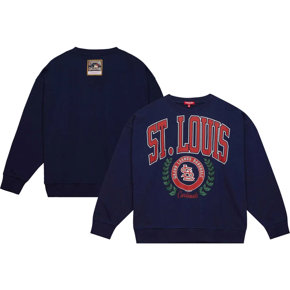 Lids St. Louis Cardinals Mitchell & Ness Women's Logo Lt 2.0 Pullover  Sweatshirt - Navy