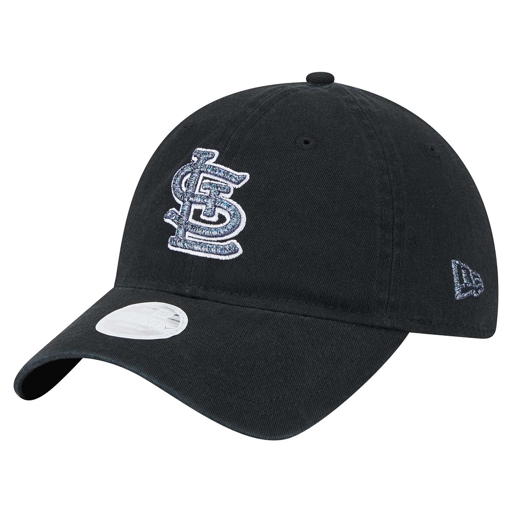 Casquette ajustable Glitz 9TWENTY noire New Era pour femme des Cardinals de St. Louis