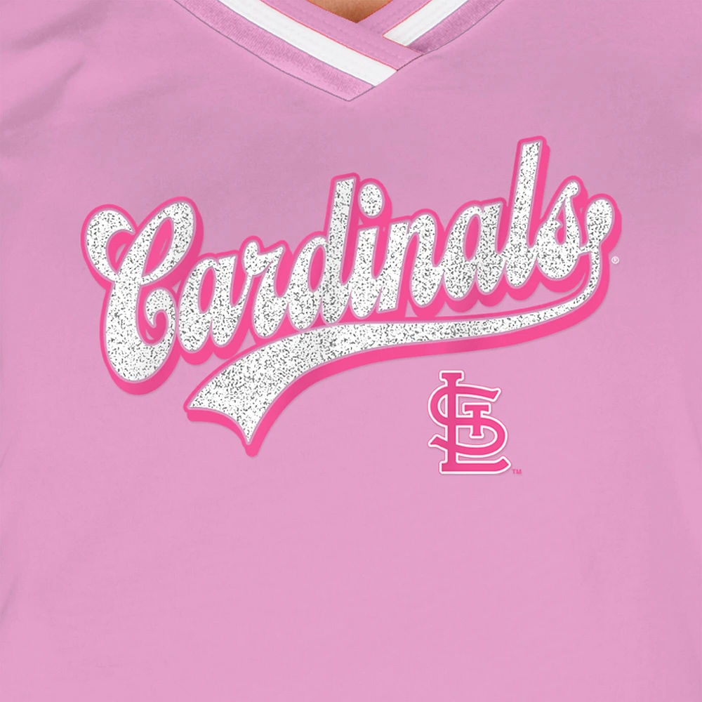 Women's New Era Light Pink St. Louis Cardinals Gameday V-Neck T-Shirt