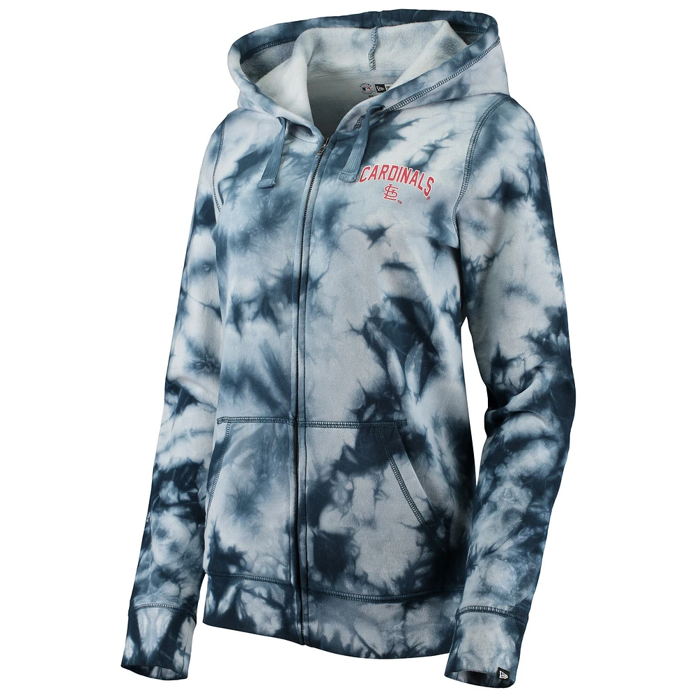 NWE SLCARD BLEU FEMME TIE DYE CAPUCHE À FERMETURE ÉCLAIR COMPLÈTE SWTLADZIP