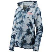 Women's New Era Navy St. Louis Cardinals Tie-Dye Full-Zip Hoodie