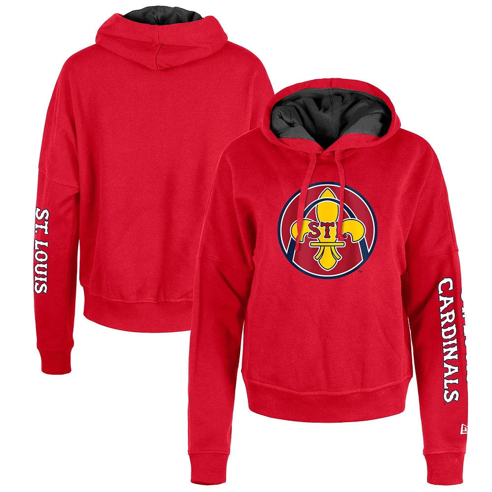 Sweat à capuche New Era rouge St. Louis Cardinals 2024 City Connect pour femme