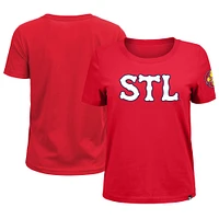 T-shirt rouge New Era pour femmes des Cardinals de Saint-Louis 2024 City Connect