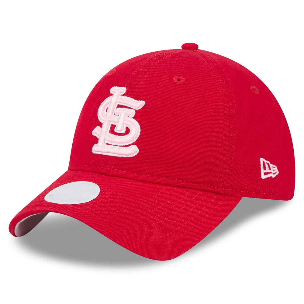 Casquette réglable 9TWENTY pour la fête des mères des Cardinals de Saint-Louis 2024 New Era rouge pour femme