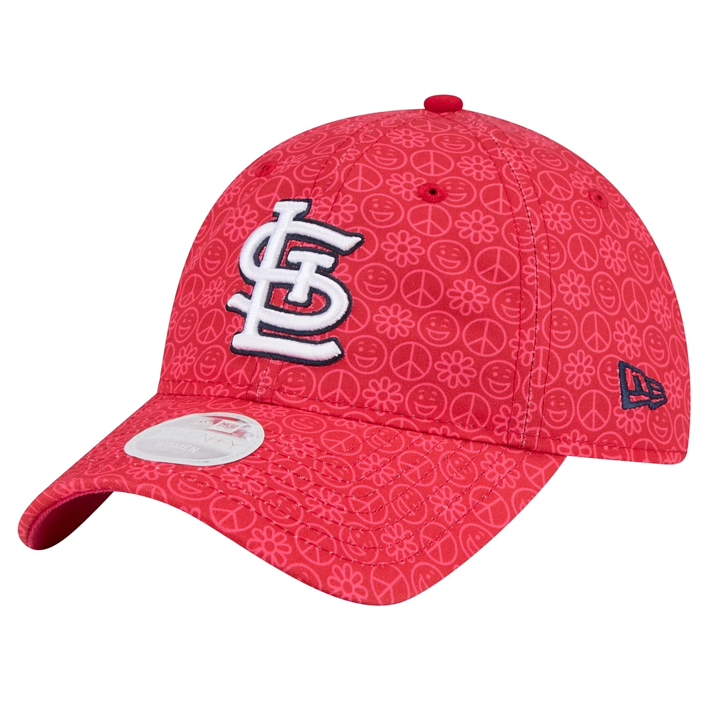 Casquette ajustable New Era rouge St. Louis Cardinals Don't Worry 9TWENTY pour femme