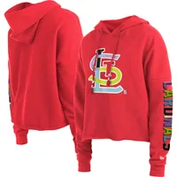 Chandail à capuchon pour femme rouge St. Louis Cardinals Fashion High Hip Pullover New Era