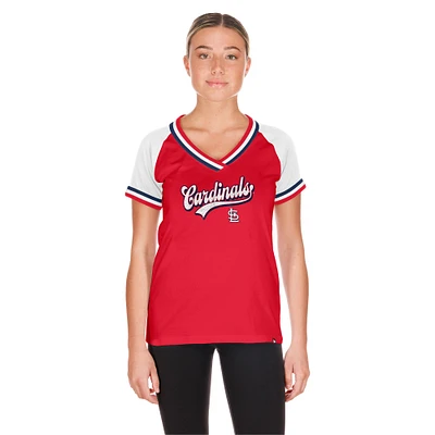 Women's New Era Red St. Louis Cardinals Gameday Raglan V-Neck T-Shirt