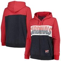 Women's New Era Red St. Louis Cardinals Plus Color Block Full-Zip Hoodie