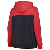 Sweat à capuche entièrement zippé couleur bloc New Era pour femme, rouge, St. Louis Cardinals, grande taille