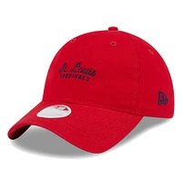 Casquette réglable rouge St. Louis Cardinals Script 9TWENTY pour femme New Era