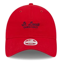 Casquette réglable rouge St. Louis Cardinals Script 9TWENTY pour femme New Era