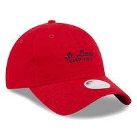 Casquette réglable rouge St. Louis Cardinals Script 9TWENTY pour femme New Era