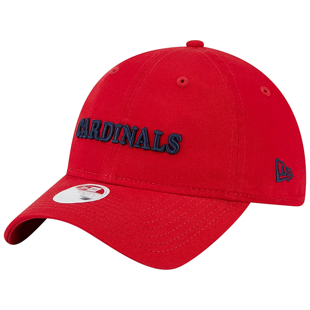 Casquette ajustable 9TWENTY rouge des Cardinals de Saint-Louis pour femme New Era