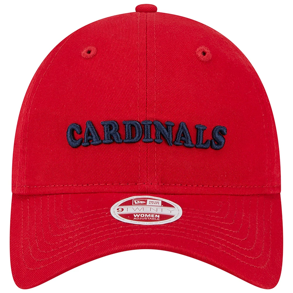 Casquette ajustable 9TWENTY rouge des Cardinals de Saint-Louis pour femme New Era